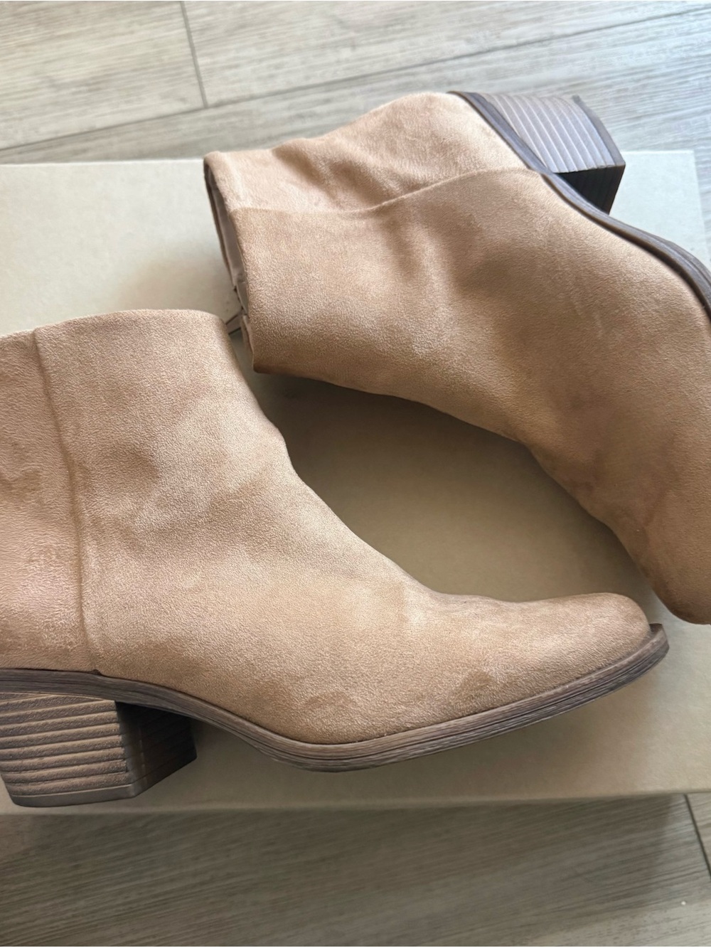 Nordstrom Suede Ankle Booties in Light Taupe